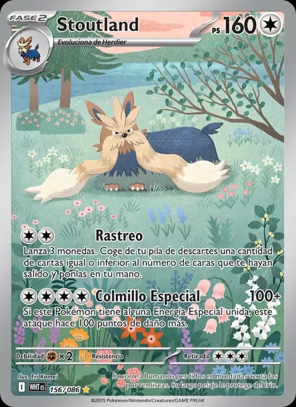 Stoutland — Llama Blanca 156 Spanish Pokémon card