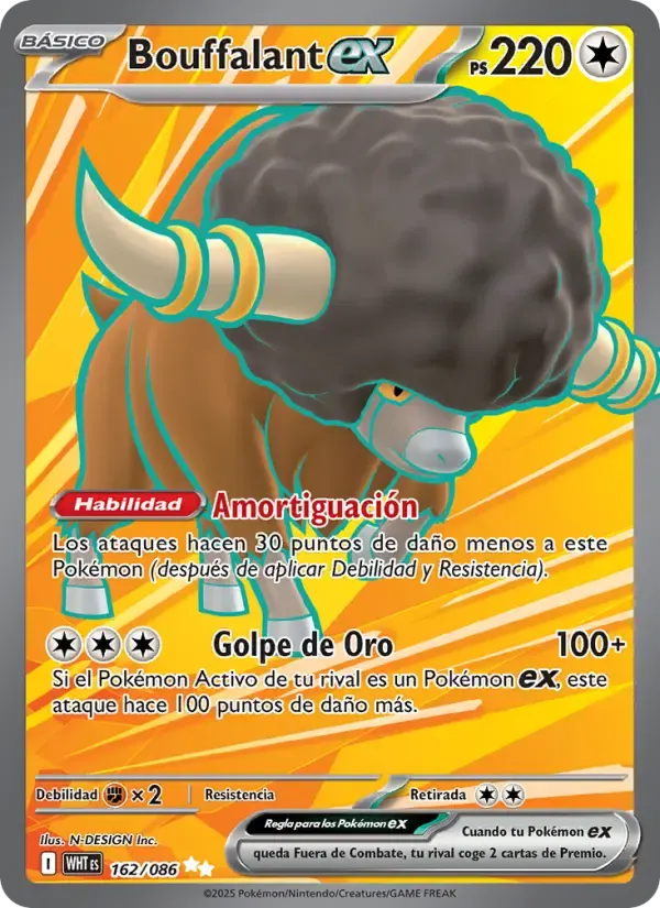Bouffalant ex — Llama Blanca 162 Spanish Pokémon card