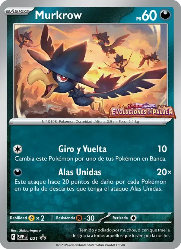 Murkrow — SVP Black Star Promos 21 Spanish Pokémon card