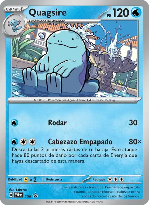 Quagsire — SVP Black Star Promos 156 Spanish Pokémon card