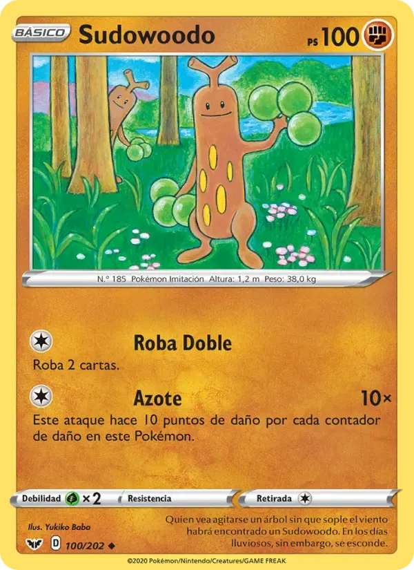 Sudowoodo — Espada y Escudo 100 Spanish Pokémon card