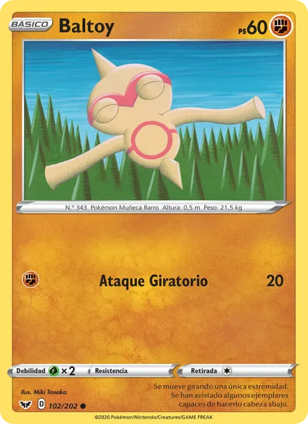 Baltoy — Espada y Escudo 102 Spanish Pokémon card