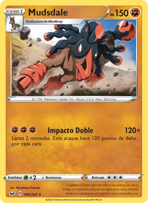 Mudsdale — Espada y Escudo 106 Spanish Pokémon card