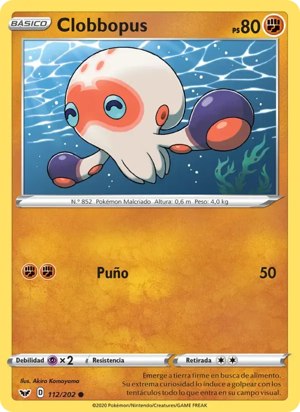Clobbopus — Espada y Escudo 112 Spanish Pokémon card