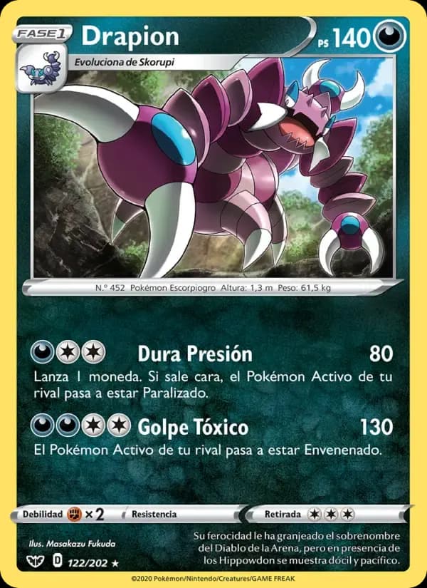 Drapion — Espada y Escudo 122 Spanish Pokémon card