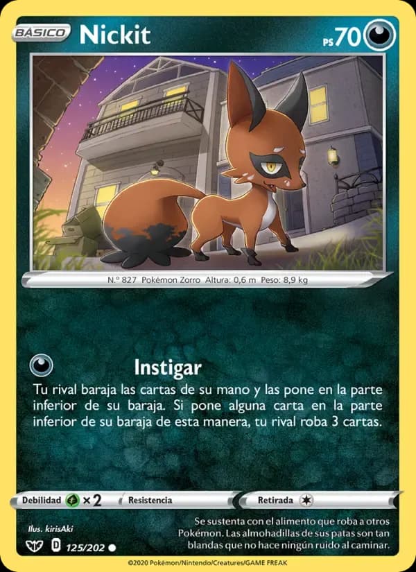 Nickit — Espada y Escudo 125 Spanish Pokémon card