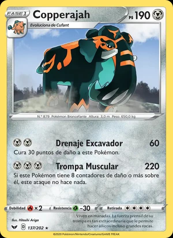 Copperajah — Espada y Escudo 137 Spanish Pokémon card