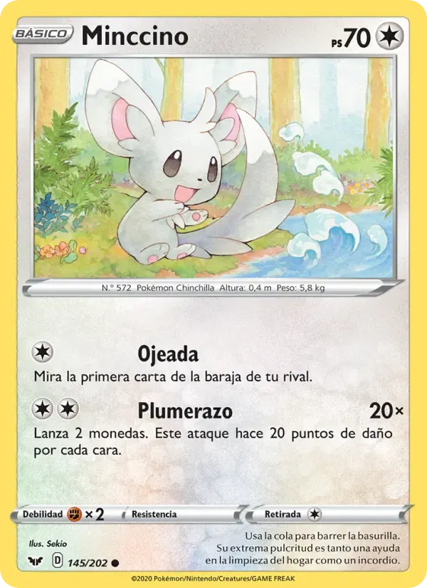 Minccino — Espada y Escudo 145 Spanish Pokémon card