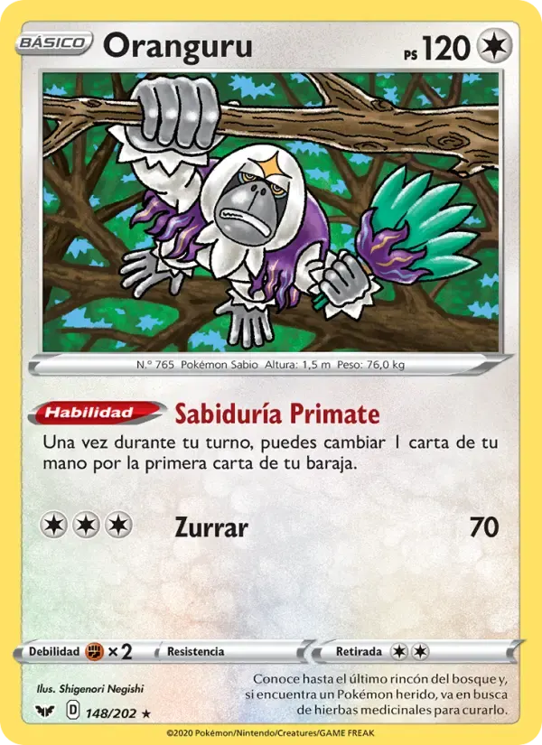 Oranguru — Espada y Escudo 148 Spanish Pokémon card