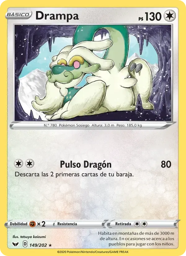 Drampa — Espada y Escudo 149 Spanish Pokémon card