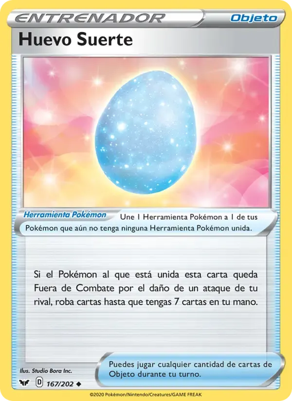 Huevo Suerte — Espada y Escudo 167 Spanish Pokémon card