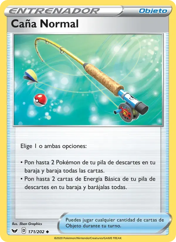 Caña Normal — Espada y Escudo 171 Spanish Pokémon card