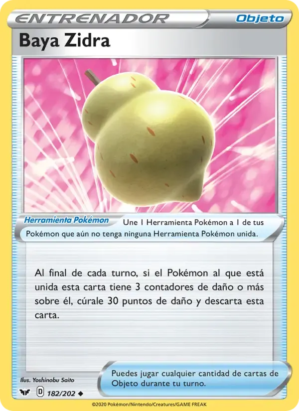 Baya Zidra — Espada y Escudo 182 Spanish Pokémon card