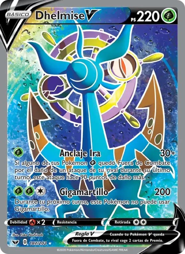 Dhelmise V — Espada y Escudo 187 Spanish Pokémon card