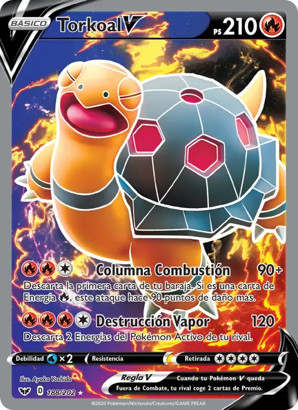 Torkoal V — Espada y Escudo 188 Spanish Pokémon card