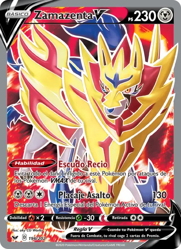 Zamazenta V — Espada y Escudo 196 Spanish Pokémon card