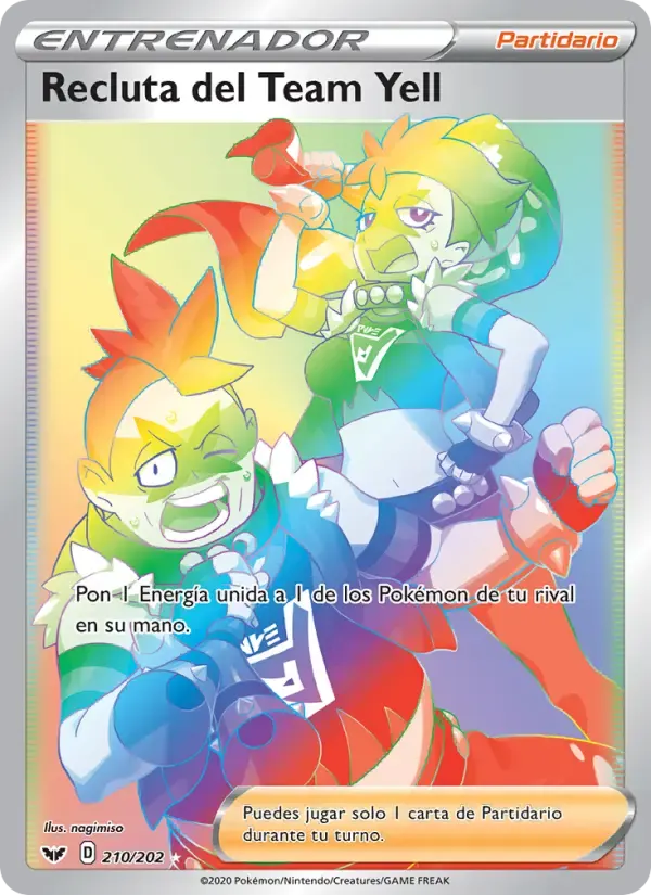 Recluta del Team Yell — Espada y Escudo 210 Spanish Pokémon card