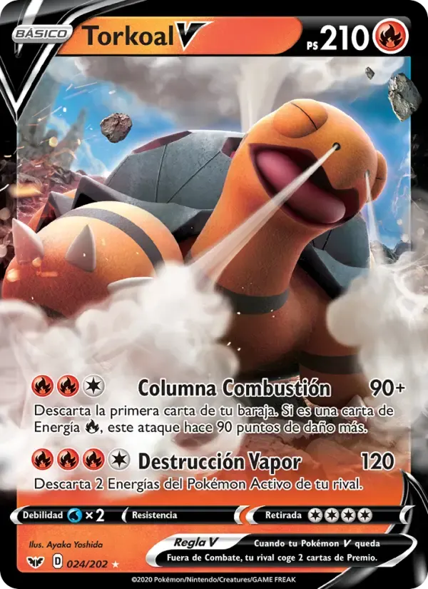 Torkoal V — Espada y Escudo 24 Spanish Pokémon card