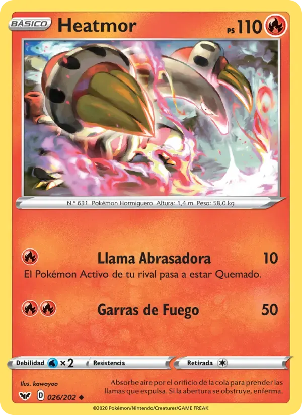 Heatmor — Espada y Escudo 26 Spanish Pokémon card