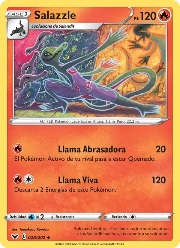 Salazzle — Espada y Escudo 28 Spanish Pokémon card