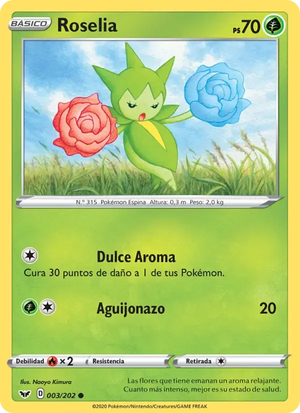 Roselia — Espada y Escudo 3 Spanish Pokémon card
