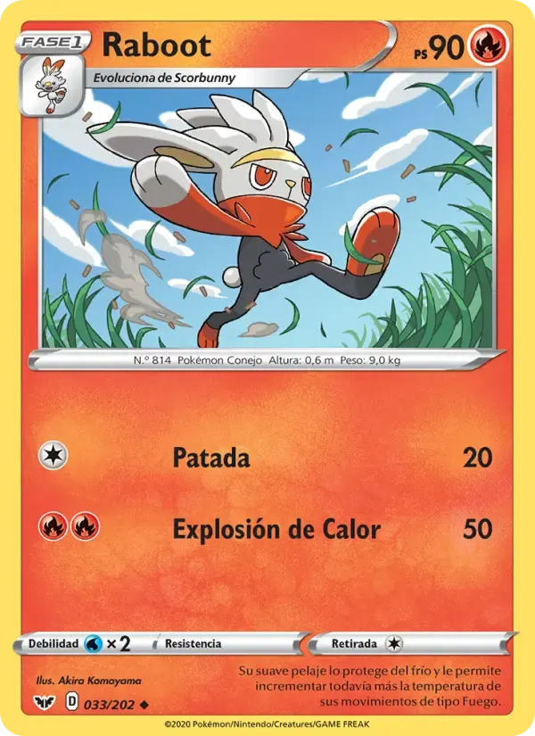 Raboot — Espada y Escudo 33 Spanish Pokémon card