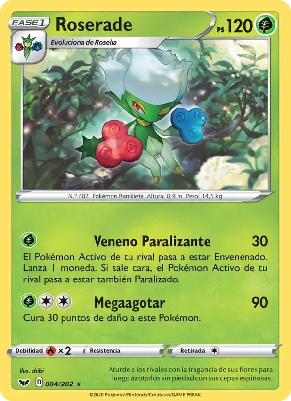 Roserade — Espada y Escudo 4 Spanish Pokémon card