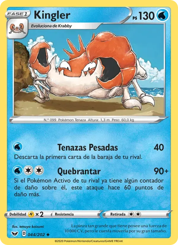 Kingler — Espada y Escudo 44 Spanish Pokémon card