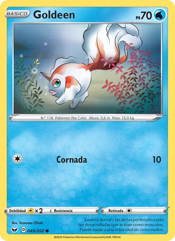 Goldeen — Espada y Escudo 45 Spanish Pokémon card