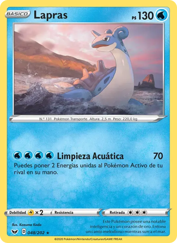 Lapras — Espada y Escudo 48 Spanish Pokémon card