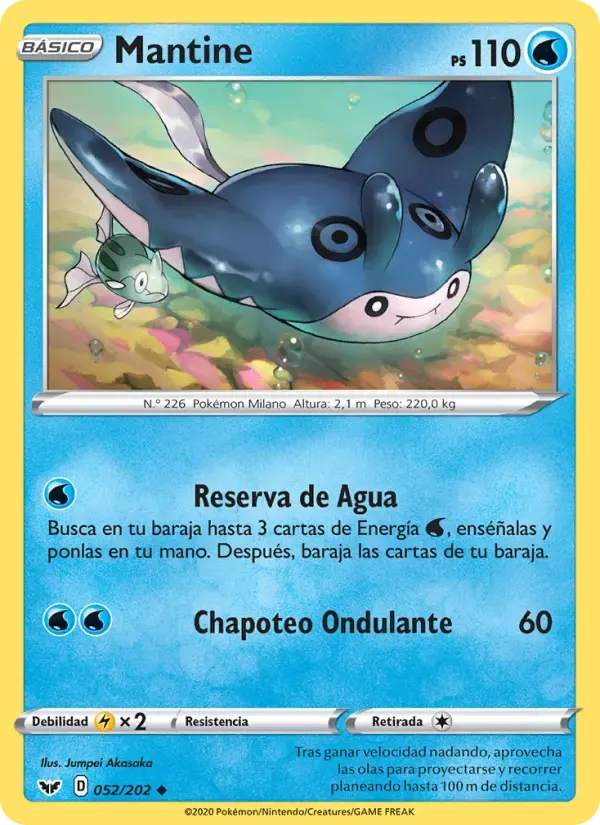 Mantine — Espada y Escudo 52 Spanish Pokémon card