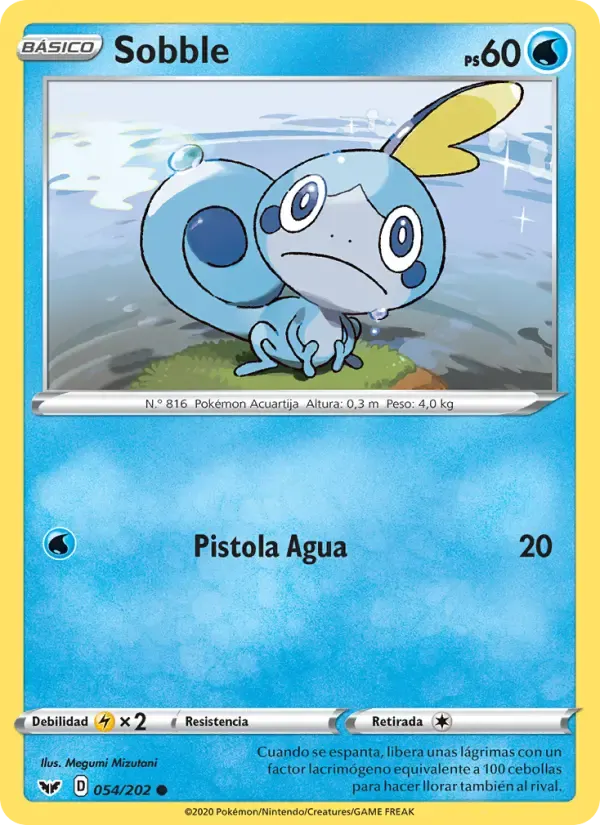 Sobble — Espada y Escudo 54 Spanish Pokémon card