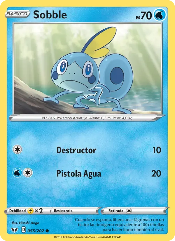 Sobble — Espada y Escudo 55 Spanish Pokémon card