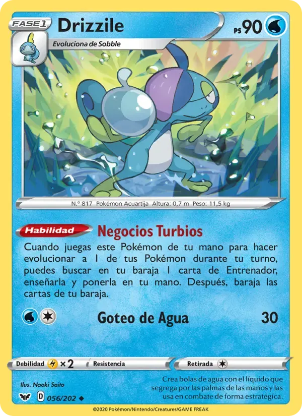 Drizzile — Espada y Escudo 56 Spanish Pokémon card