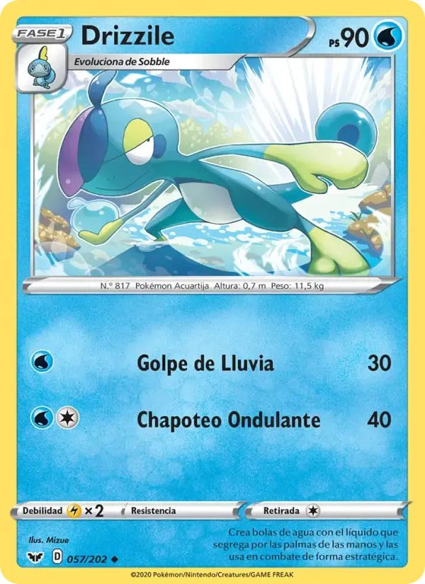 Drizzile — Espada y Escudo 57 Spanish Pokémon card