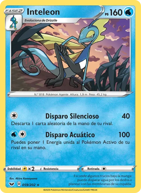 Inteleon — Espada y Escudo 59 Spanish Pokémon card