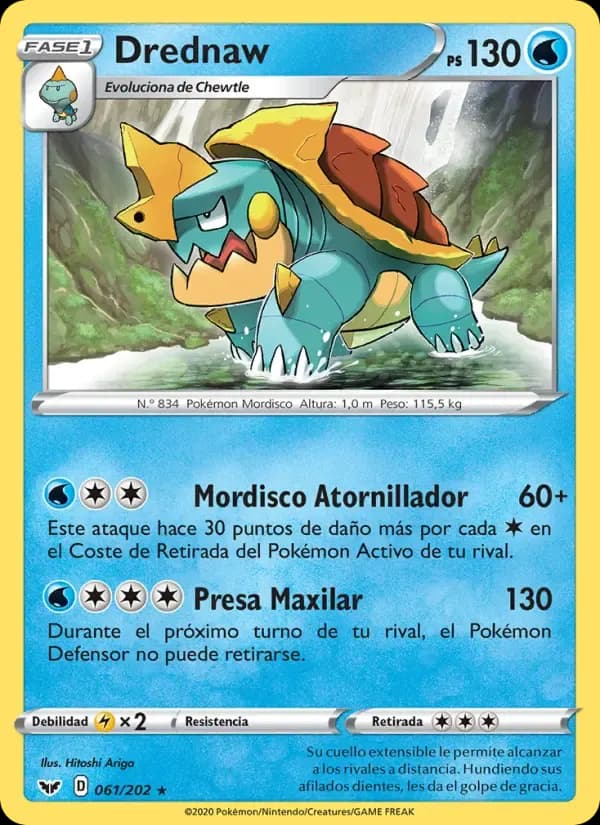 Drednaw — Espada y Escudo 61 Spanish Pokémon card