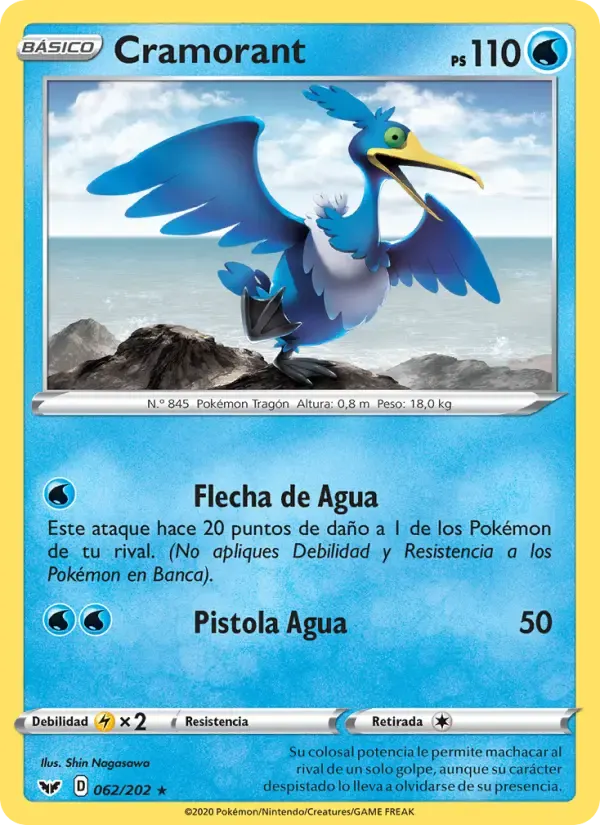Cramorant — Espada y Escudo 62 Spanish Pokémon card