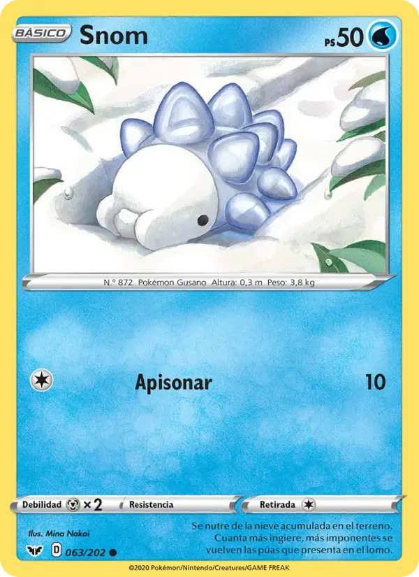 Snom — Espada y Escudo 63 Spanish Pokémon card