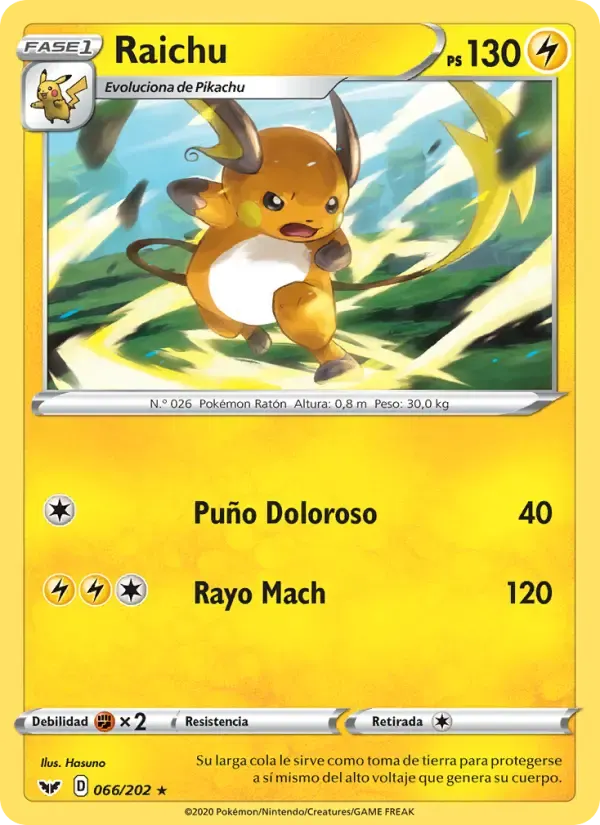 Raichu — Espada y Escudo 66 Spanish Pokémon card