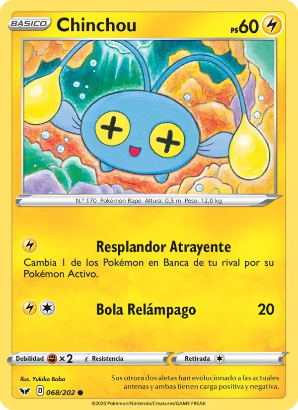 Chinchou — Espada y Escudo 68 Spanish Pokémon card