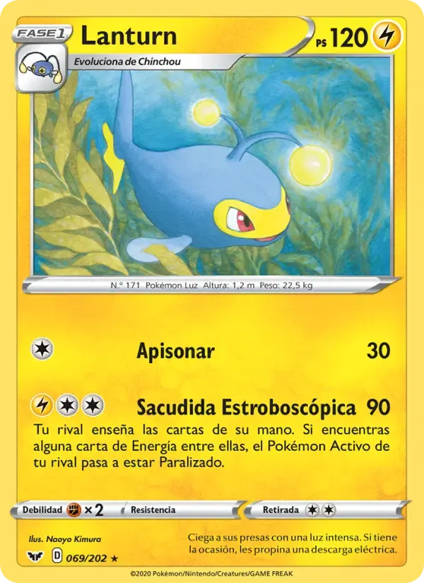 Lanturn — Espada y Escudo 69 Spanish Pokémon card
