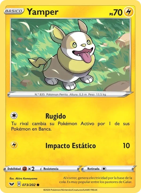 Yamper — Espada y Escudo 73 Spanish Pokémon card