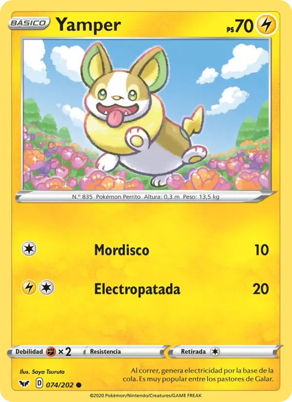 Yamper — Espada y Escudo 74 Spanish Pokémon card