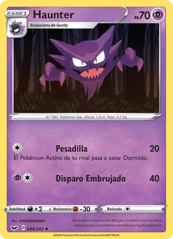 Haunter — Espada y Escudo 84 Spanish Pokémon card