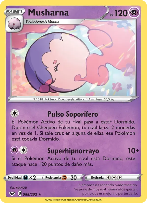 Musharna — Espada y Escudo 88 Spanish Pokémon card