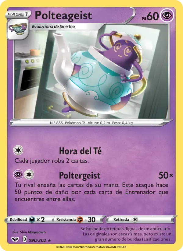Polteageist — Espada y Escudo 90 Spanish Pokémon card
