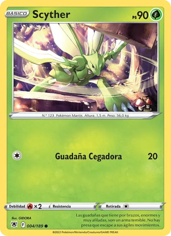 Scyther — Resplandor Astral 4 Spanish Pokémon card