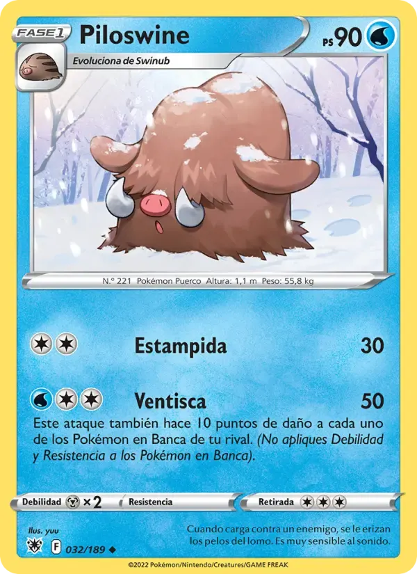 Piloswine — Resplandor Astral 32 Spanish Pokémon card