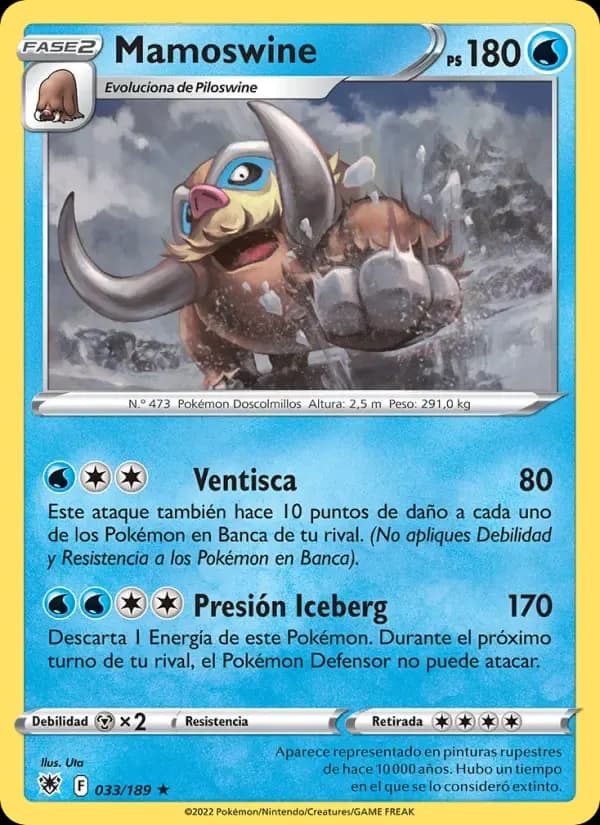 Mamoswine — Resplandor Astral 33 Spanish Pokémon card